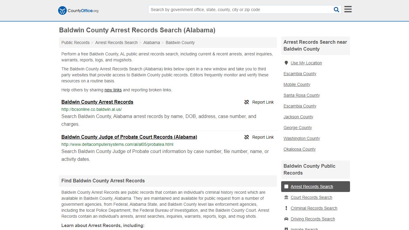 Arrest Records Search - Baldwin County, AL (Arrests & Mugshots)